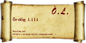 Ördög Lili névjegykártya