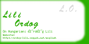 lili ordog business card